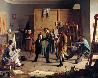 Atelierszene von Johann Peter Hasenclever